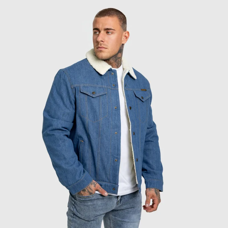 Geacă de blugi bărbați Iron Aesthetics Sherpa, albastră-4
