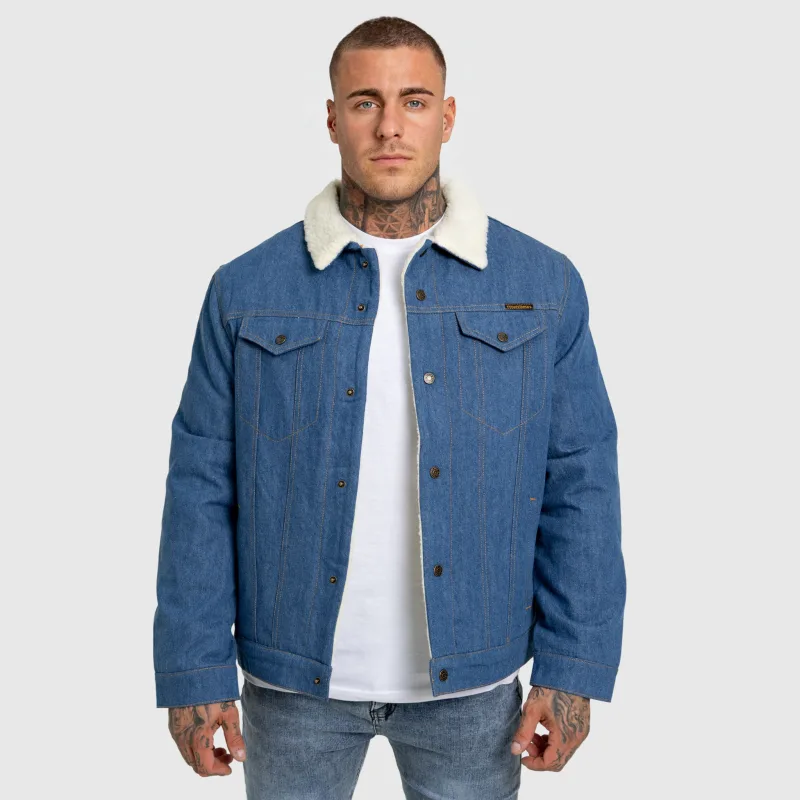 Geacă de blugi bărbați Iron Aesthetics Sherpa, albastră-3
