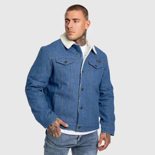 Geacă de blugi bărbați Iron Aesthetics Sherpa, albastră