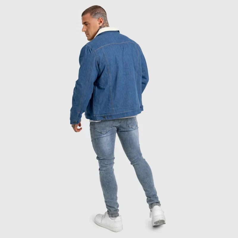 Geacă de blugi bărbați Iron Aesthetics Sherpa, albastră-17