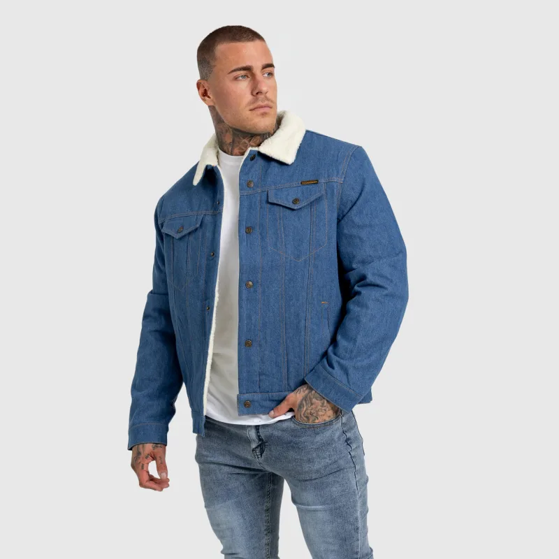 Geacă de blugi bărbați Iron Aesthetics Sherpa, albastră-12