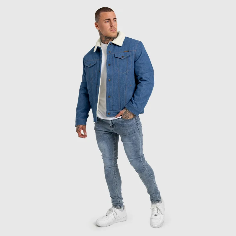 Geacă de blugi bărbați Iron Aesthetics Sherpa, albastră-15