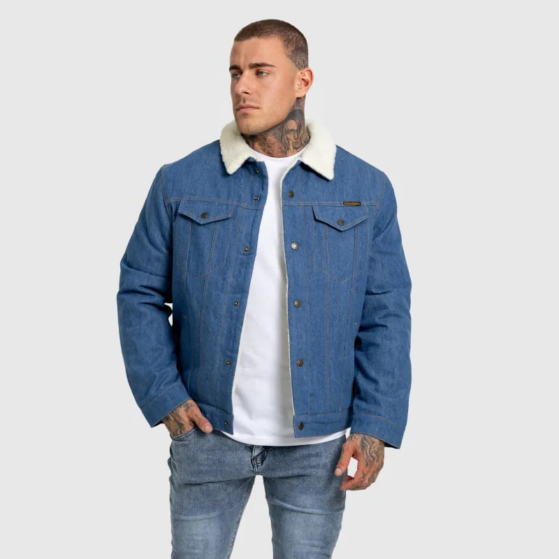 Geacă de blugi bărbați Iron Aesthetics Sherpa, albastră-13