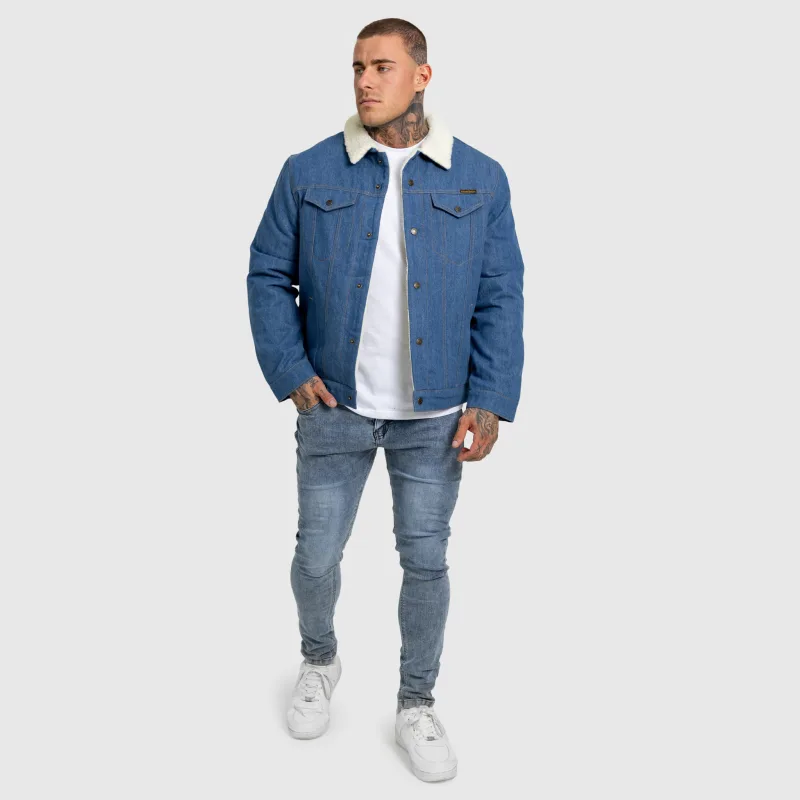 Geacă de blugi bărbați Iron Aesthetics Sherpa, albastră-16