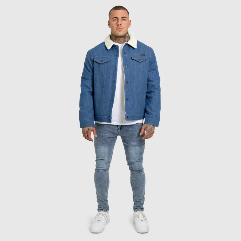 Geacă de blugi bărbați Iron Aesthetics Sherpa, albastră-14