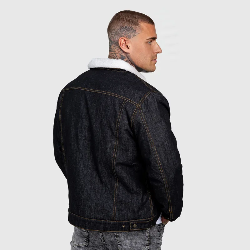 Geacă de blugi bărbați Iron Aesthetics Sherpa, neagră-7