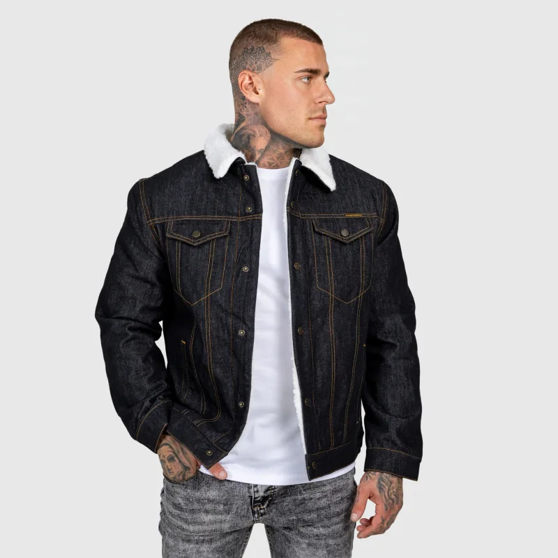 Geacă de blugi bărbați Iron Aesthetics Sherpa, neagră-3
