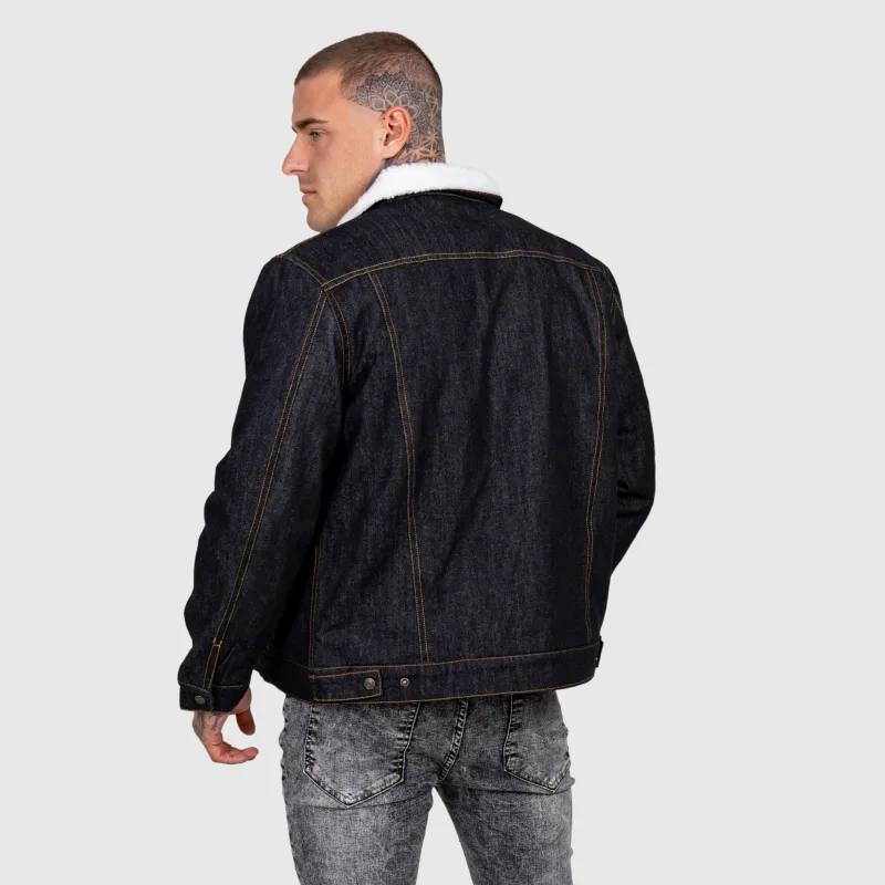 Geacă de blugi bărbați Iron Aesthetics Sherpa, neagră-8