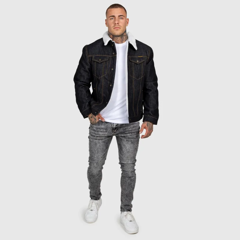 Geacă de blugi bărbați Iron Aesthetics Sherpa, neagră-15