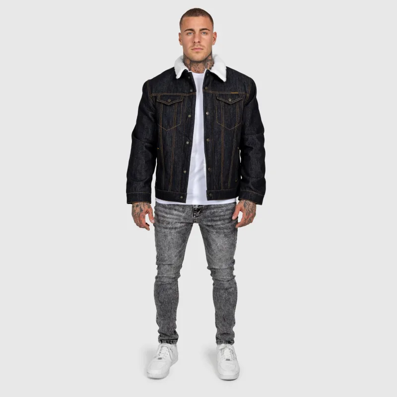 Geacă de blugi bărbați Iron Aesthetics Sherpa, neagră-14