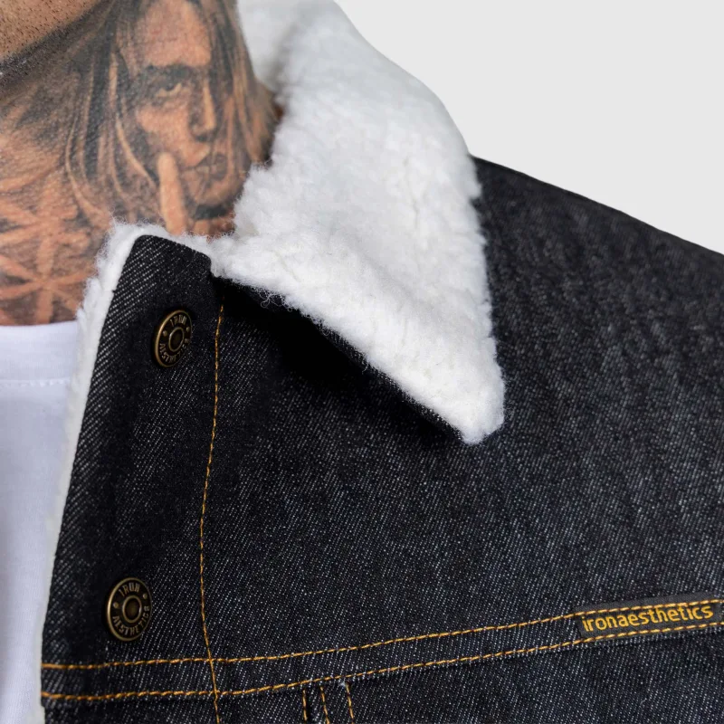 Geacă de blugi bărbați Iron Aesthetics Sherpa, neagră-10
