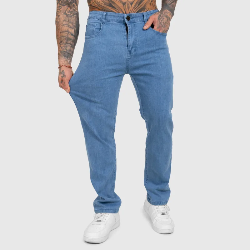 Blugi bărbați Iron Aesthetics Urban, albaștri deschiși-3
