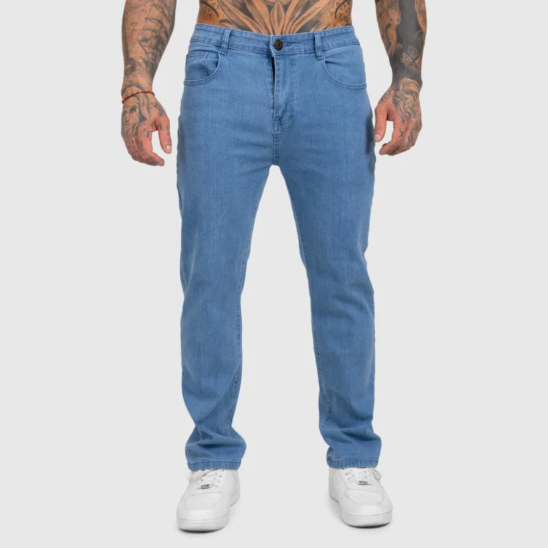 Blugi bărbați Iron Aesthetics Urban, albaștri deschiși-4