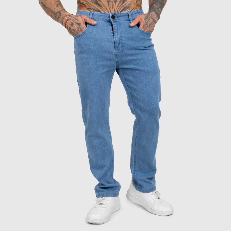 Blugi bărbați Iron Aesthetics Urban, albaștri deschiși-9