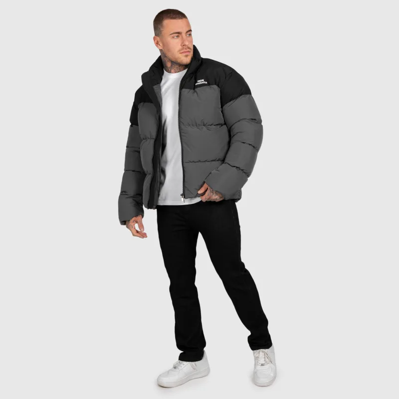 Geacă bărbați Iron Aesthetics Block Puffer, black/grey-12