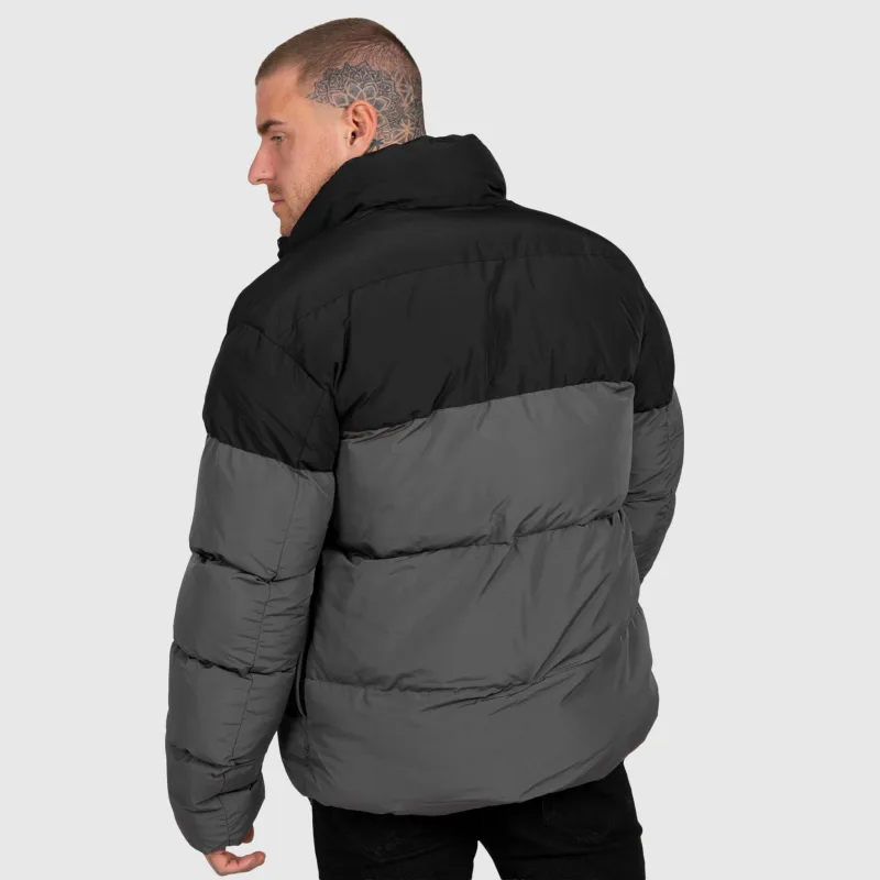 Geacă bărbați Iron Aesthetics Block Puffer, black/grey-7