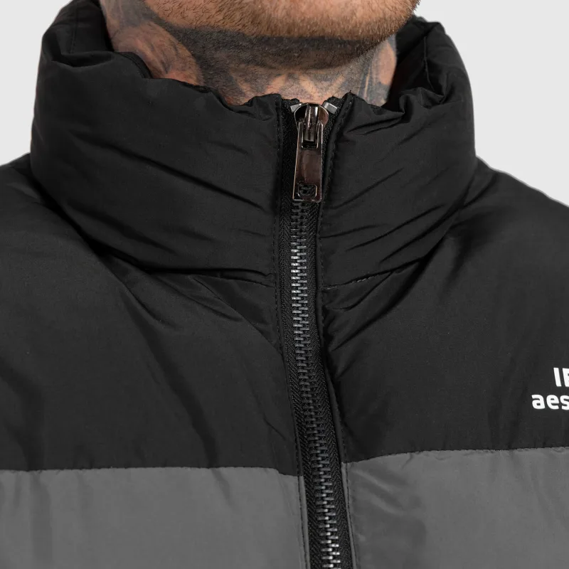 Geacă bărbați Iron Aesthetics Block Puffer, black/grey-8