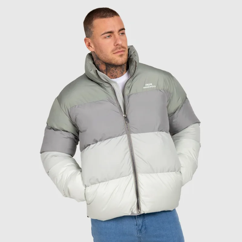 Geacă bărbați Iron Aesthetics Block Puffer, green-4