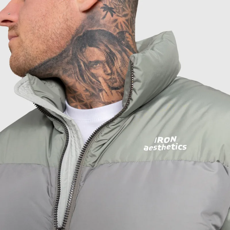 Geacă bărbați Iron Aesthetics Block Puffer, green-7
