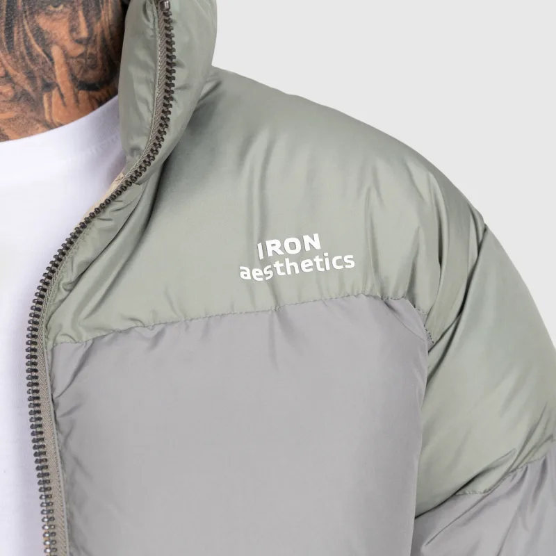 Geacă bărbați Iron Aesthetics Block Puffer, green-9