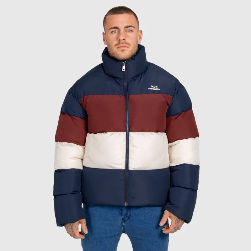 Geacă bărbați Iron Aesthetics Block Puffer, navy-2