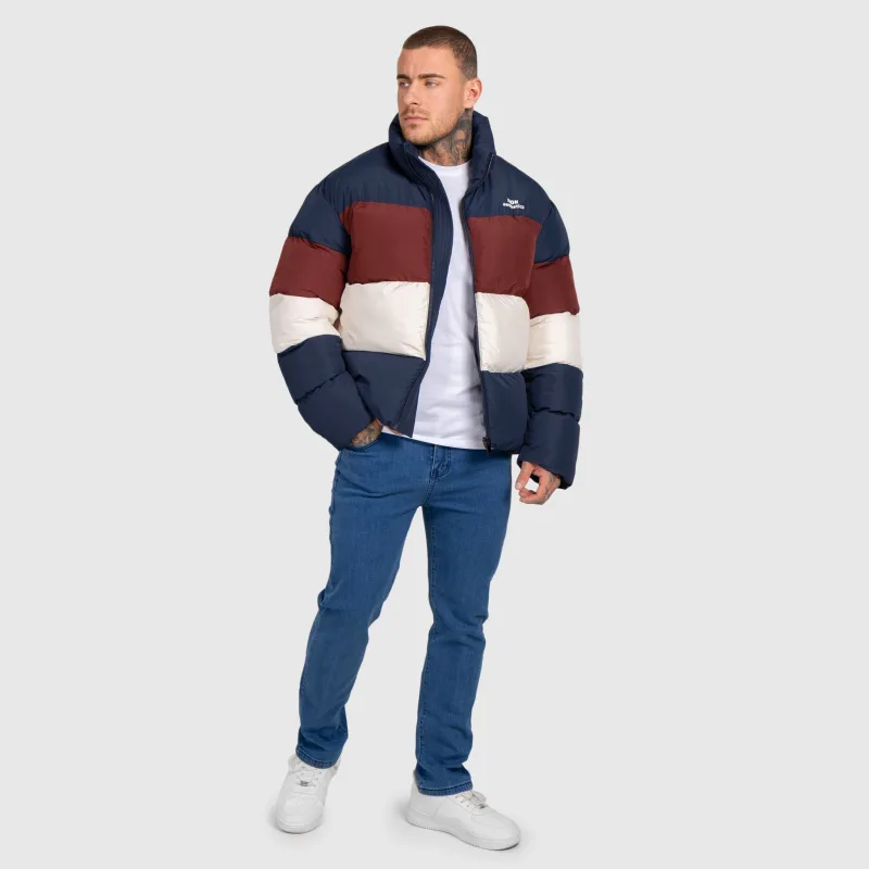 Geacă bărbați Iron Aesthetics Block Puffer, navy-12