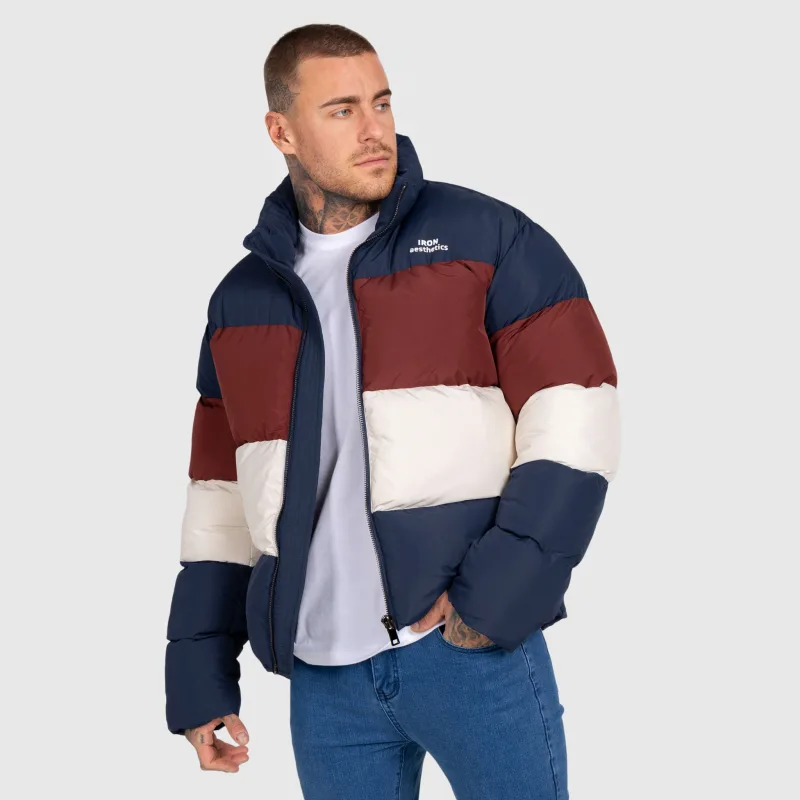 Geacă bărbați Iron Aesthetics Block Puffer, navy-3