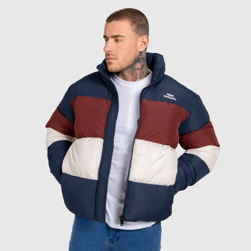 Geacă bărbați Iron Aesthetics Block Puffer, navy-4