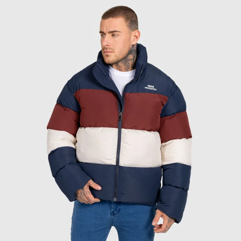 Geacă bărbați Iron Aesthetics Block Puffer, navy-5