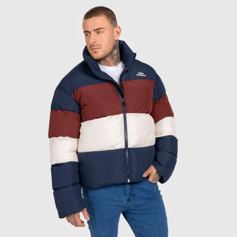 Geacă bărbați Iron Aesthetics Block Puffer, navy-6