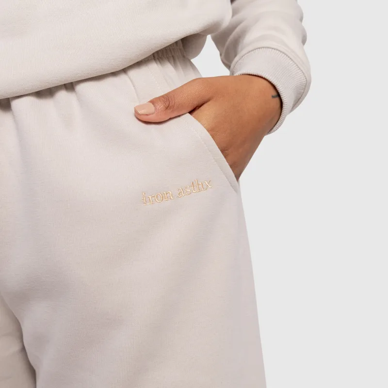 Pantaloni de trening damă Iron Aesthetics Lift & Glow, stone-9