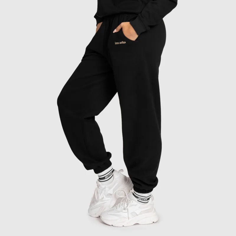 Pantaloni de trening damă Iron Aesthetics Lift & Glow, black-1