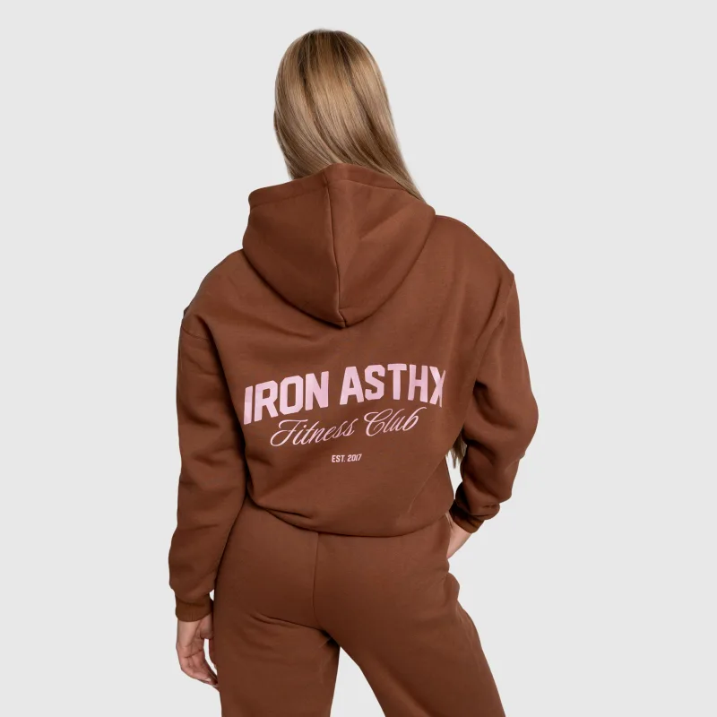 Hanorac damă Iron Aesthetics Fitness Club, maro-7