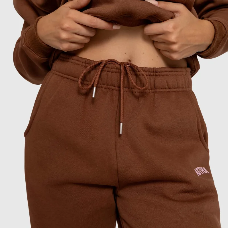 Pantaloni de trening damă Iron Aesthetics Fitness Club, maro-4