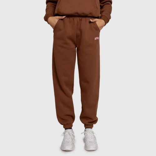 Pantaloni de trening damă Iron Aesthetics Fitness Club, maro