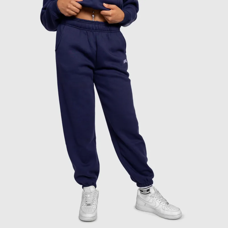 Pantaloni de trening damă Iron Aesthetics Fitness Club, navy-4