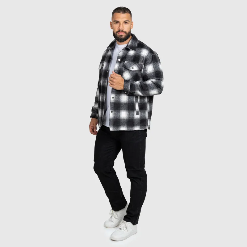 Cămașă în carouri bărbați Iron Aesthetics Timber, black/white-14