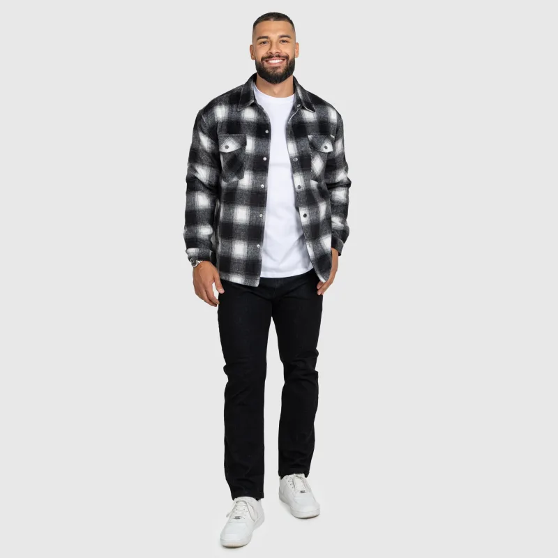 Cămașă în carouri bărbați Iron Aesthetics Timber, black/white-13