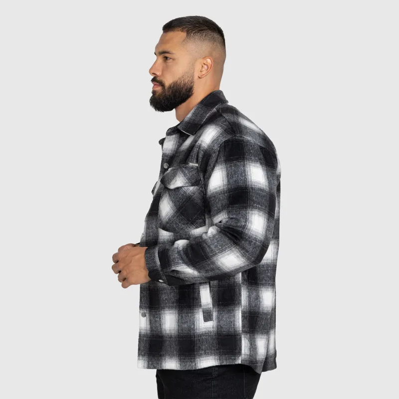 Cămașă în carouri bărbați Iron Aesthetics Timber, black/white-4