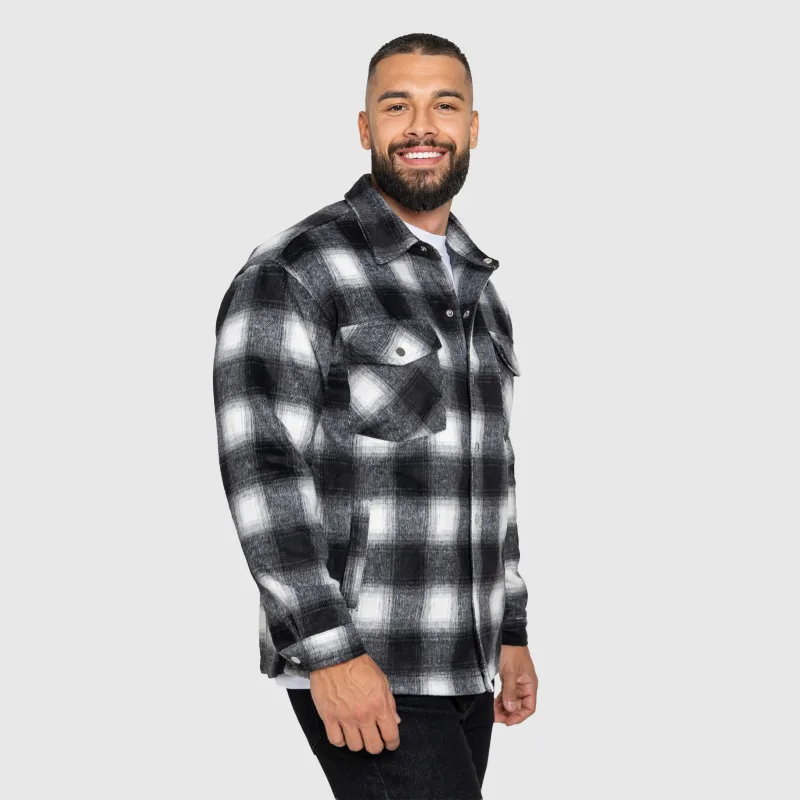 Cămașă în carouri bărbați Iron Aesthetics Timber, black/white-5