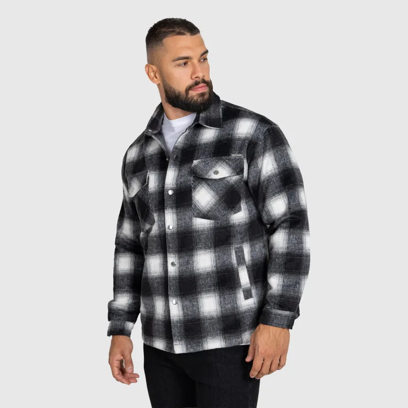 Cămașă în carouri bărbați Iron Aesthetics Timber, black/white-6