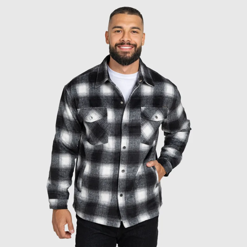 Cămașă în carouri bărbați Iron Aesthetics Timber, black/white-3