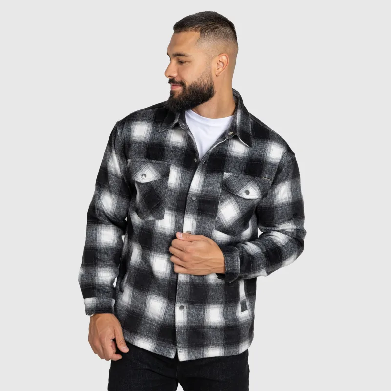 Cămașă în carouri bărbați Iron Aesthetics Timber, black/white-7