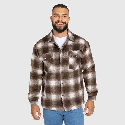 Cămașă în carouri bărbați Timber, brown/white