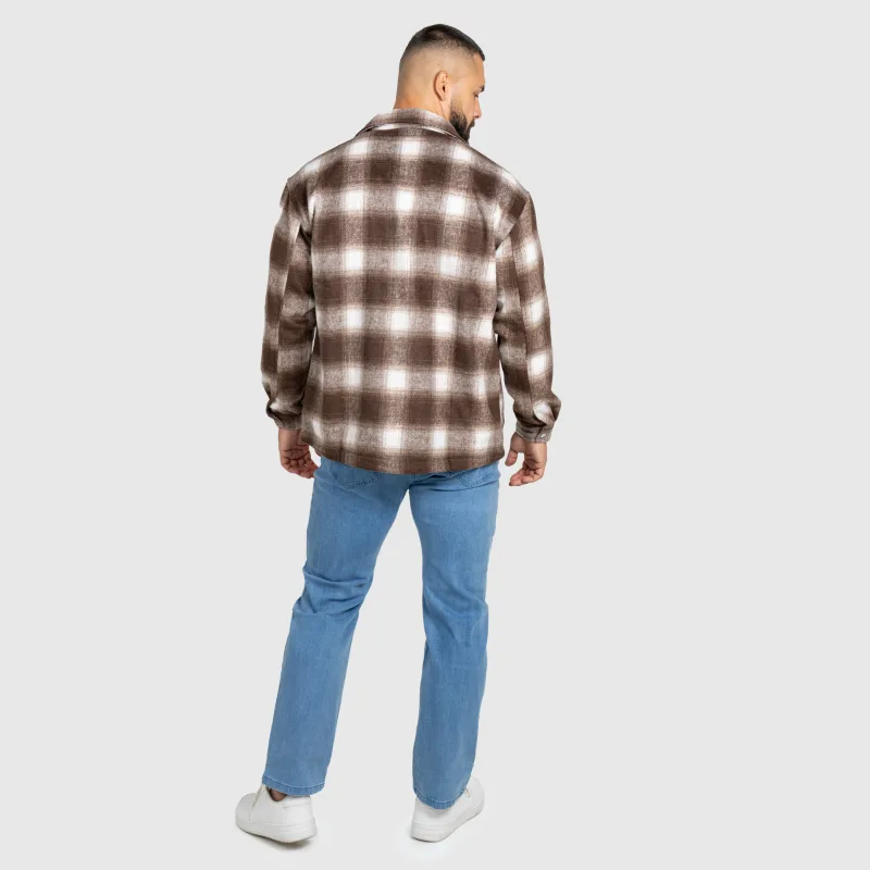 Cămașă în carouri bărbați Iron Aesthetics Timber, brown/white-16