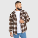 Cămașă în carouri bărbați Iron Aesthetics Timber, brown/white