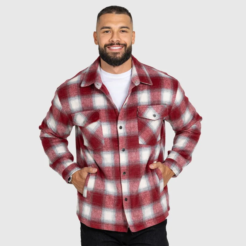 Cămașă în carouri bărbați Iron Aesthetics Timber, red/white-6