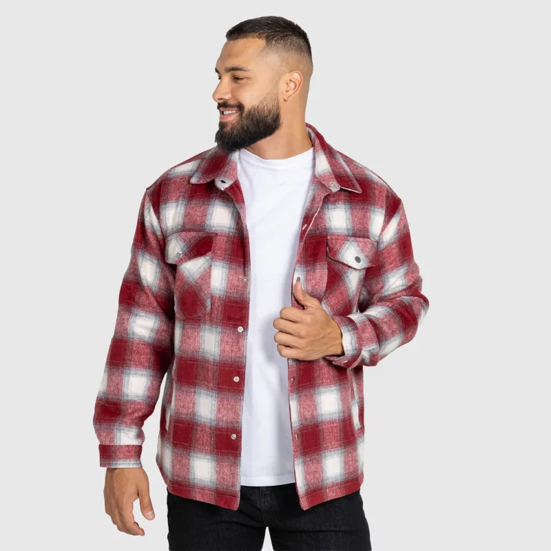 Cămașă în carouri bărbați Iron Aesthetics Timber, red/white-3