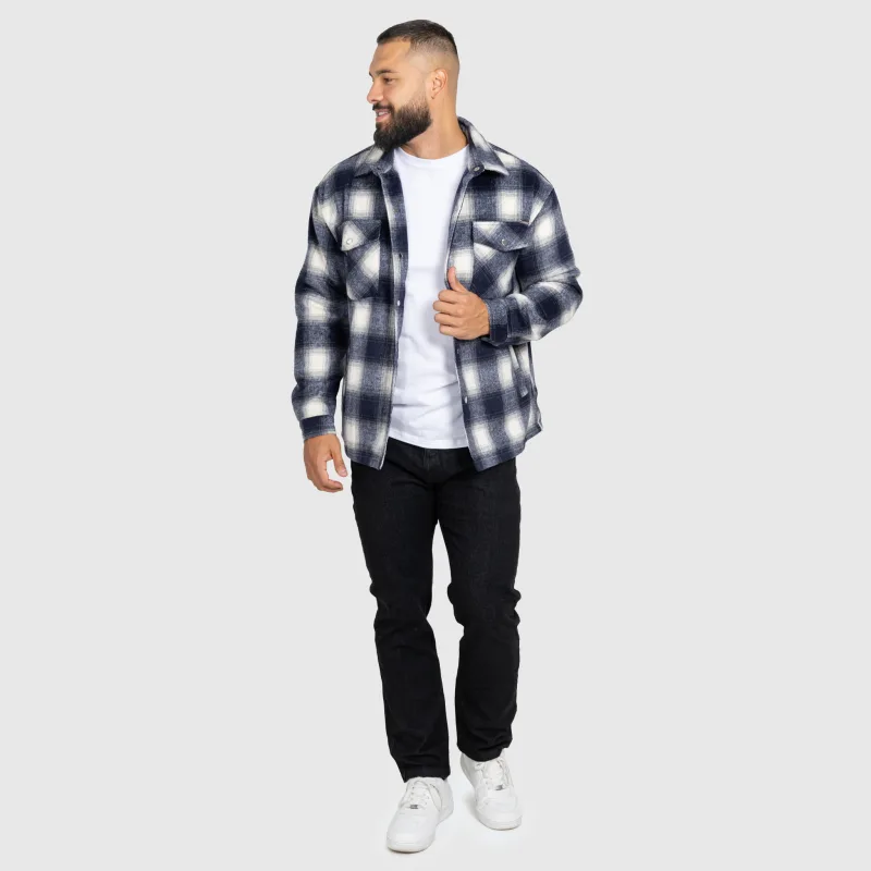 Cămașă în romburi bărbați Iron Aesthetics Timber, blue/white-15