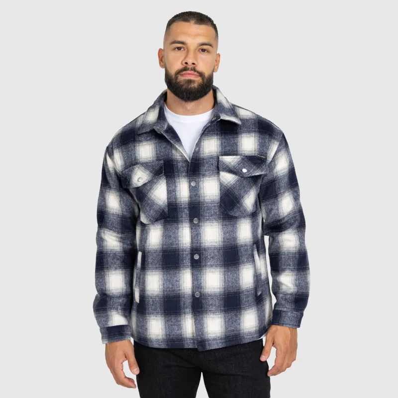 Cămașă în romburi bărbați Iron Aesthetics Timber, blue/white-2